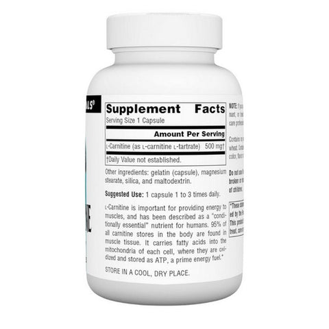 Source Naturals, L-Carnitine, 500 MG, 60 Caps