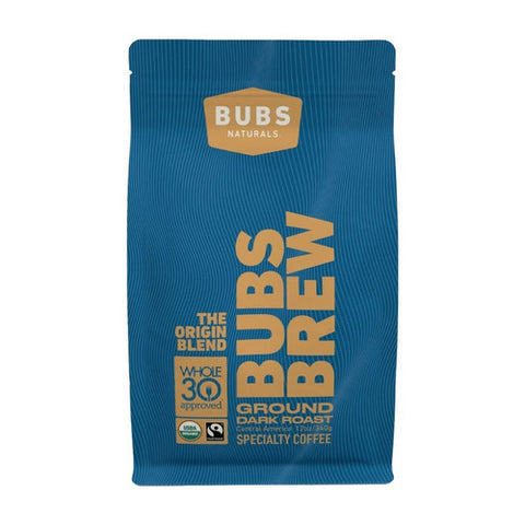 Bubs Naturals, Origin Coffee Dark Roast Ground, 12 Oz