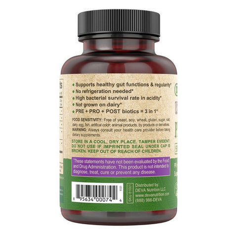 Deva Vegan Vitamins, Vegan Probiotic 5 Billion CFU, 90 Tablets