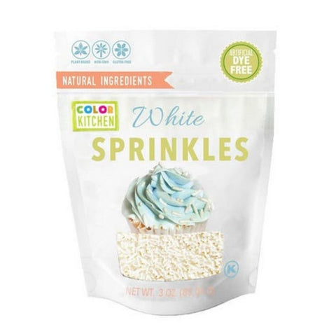 Colorkitchen, White Natural Sprinkles, 3 Oz