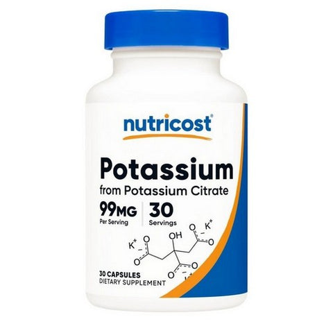 Nutricost, Potassium Citrate Capsules, 99 Mg, 30 Caps