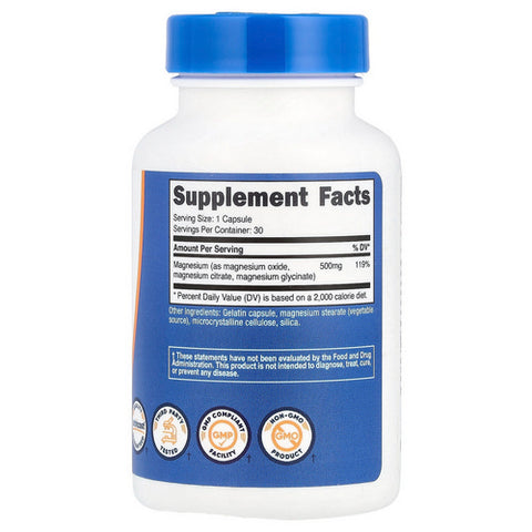 Nutricost, Magnesium Complex Capsules, 500 Mg, 30 Caps