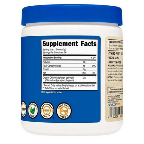 Nutricost, Organic Chlorella Powder, 8 Oz