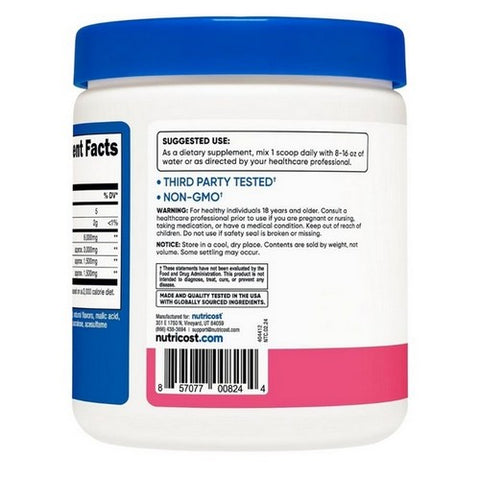 Nutricost, BCAA Powder Raspberry Lemonade, 30 Serving