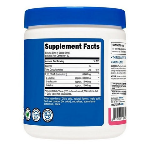 Nutricost, BCAA Powder Raspberry Lemonade, 30 Serving