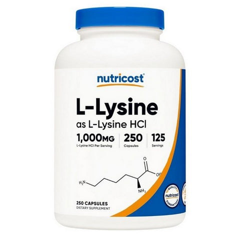 Nutricost, L-Lysine Capsules, 500 Mg, 250 Count