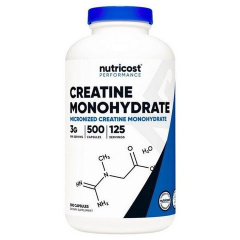 Nutricost, Creatine Monohydrate Capsules, 3000 Mg, 500  Count