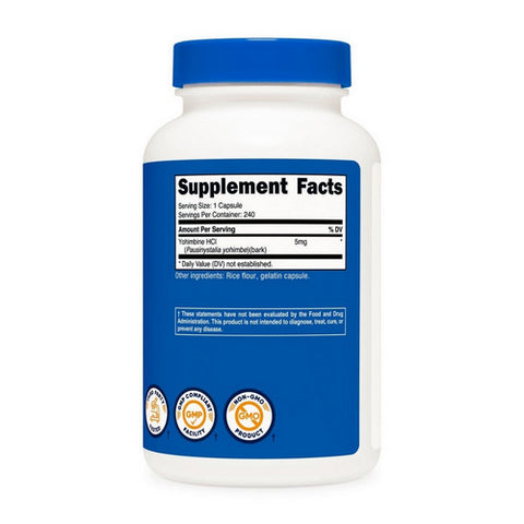 Nutricost, Yohimbine HCL Capsules, 5 Mg, 240 Count
