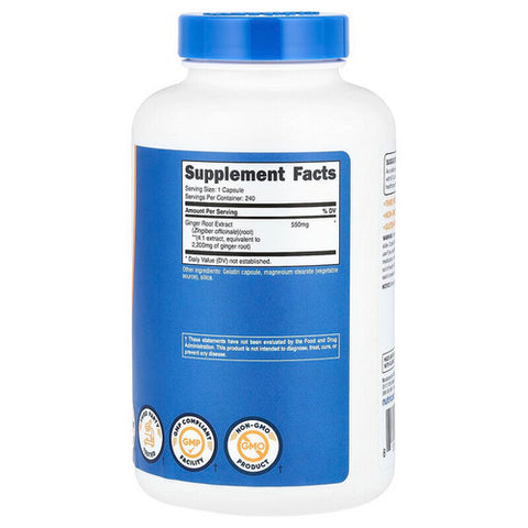 Nutricost, Ginger Root Extract Capsules, 550 Mg, 240 Count
