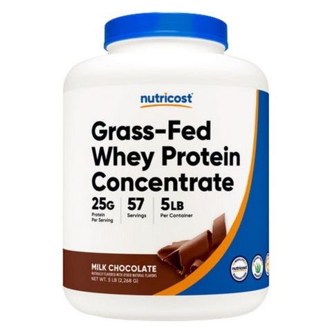 Nutricost, Grass-Fed Whey Protein Concentrate Powder Chocolate, 5 Lbs