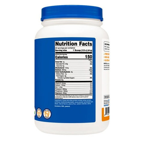 Nutricost, Grass-Fed Whey Protein Isolate Powder Chocolate Peanut Butter, 2 Lbs