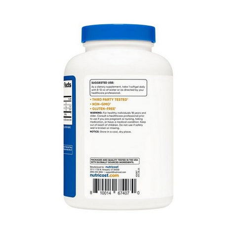 Nutricost, Extra Virgin Coconut Oil, 1000 Mg, 240 Count