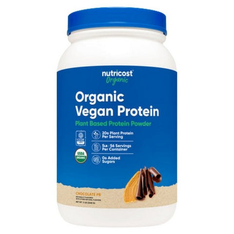 Nutricost, Organic Vegan Protein Chocolate Peanut Butter, 5 Lbs