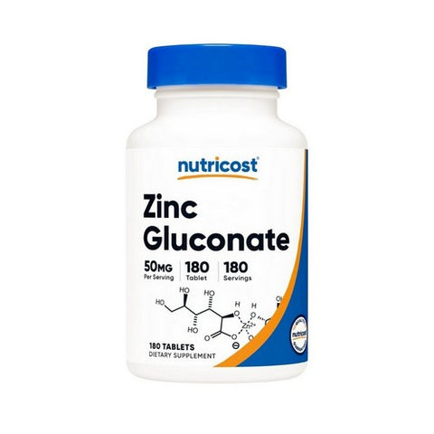 Nutricost, Zinc Gluconate Tablets, 50 Mg, 180 Count