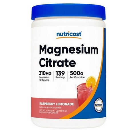 Nutricost, Magnesium Citrate Powder Raspberry Lemonade, 500 Grams
