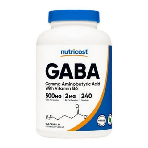 Nutricost, GABA Capsules + B6, 500/2 Mg, 240 Count