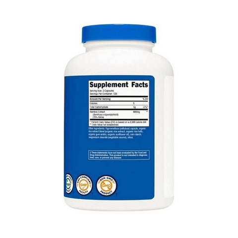 Nutricost, Bamboo Extract Capsules, 800 Mg, 240 Count