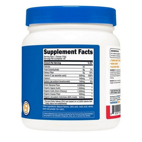 Nutricost, Prebiotic Fiber Powder Fruit Punch, 1 Lb