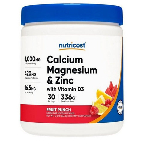Nutricost, Calcium Magnesium Zinc D3 Powder Fruit Punch, 30 Serving