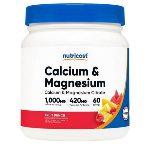 Nutricost, Calcium Citrate Magnesium Citrate Powder Fruit Punch, 1000 Mg/420 Mg, 60 Servings