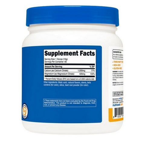 Nutricost, Calcium Citrate Magnesium Citrate Powder Peach Mango, 1000 Mg/420 Mg, 60 Servings