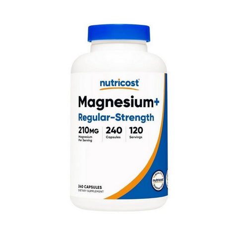 Nutricost, Magnesium+ Regular-Strength Capsules, 210 Mg, 240 Count