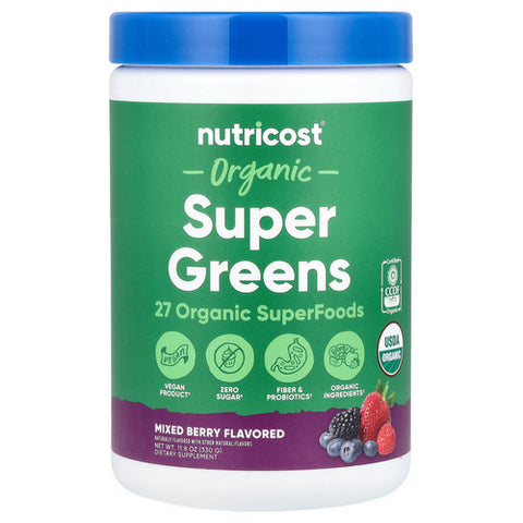 Nutricost, Super Greens Powder Mixed Berry Organic, 30 Serving