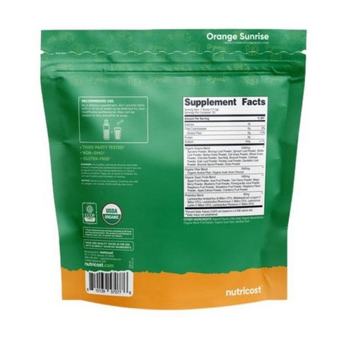 Nutricost, Super Greens Stickpacks Orange Sunrise Organic, 20 Sticks