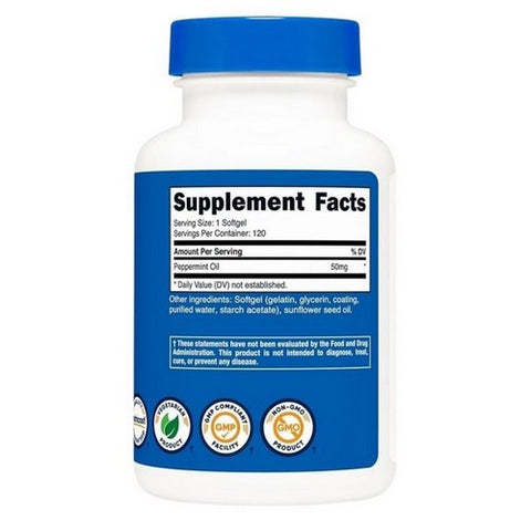 Nutricost, Peppermint Oil Softgels, 50 Mg, 120 Count