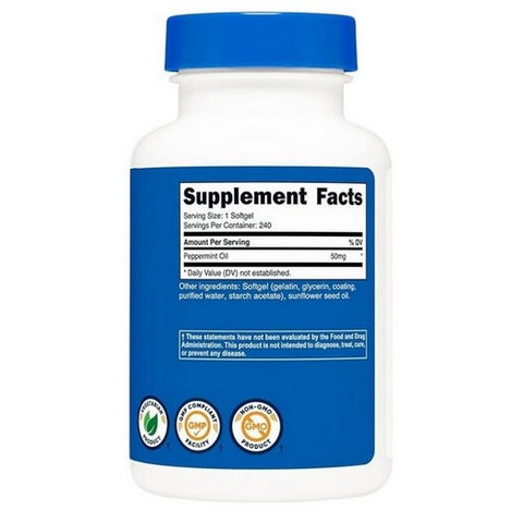 Nutricost, Peppermint Oil Softgels, 50 Mg, 240 Count