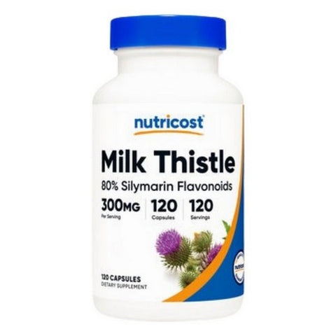 Nutricost, Milk Thistle 80% Silymarin 50:1 Capsules, 300 Mg, 120 Count