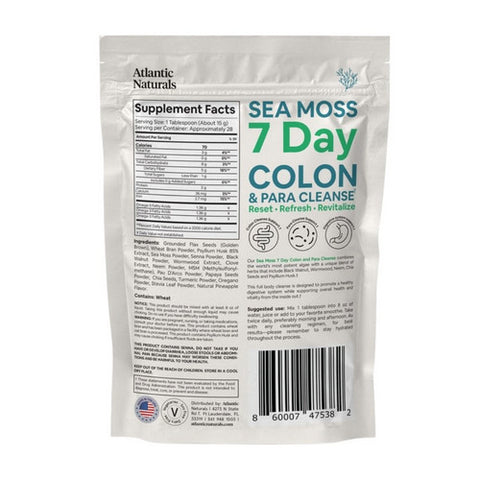 Atlantic Naturals, Sea Moss  Seven Day Colon And Para Cleanse, 14 Oz