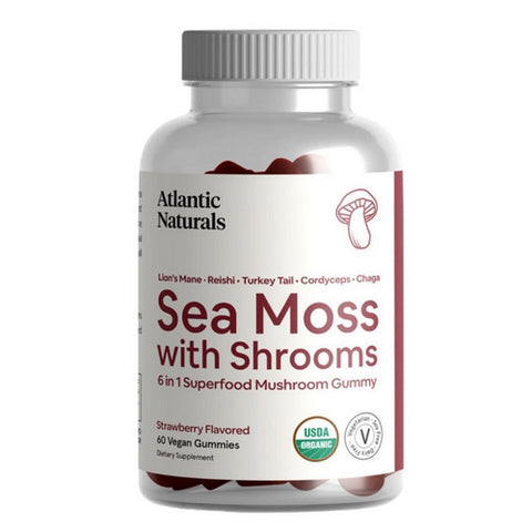 Atlantic Naturals, Organic Sea Moss With Shrooms Superfood, 60 Gummies