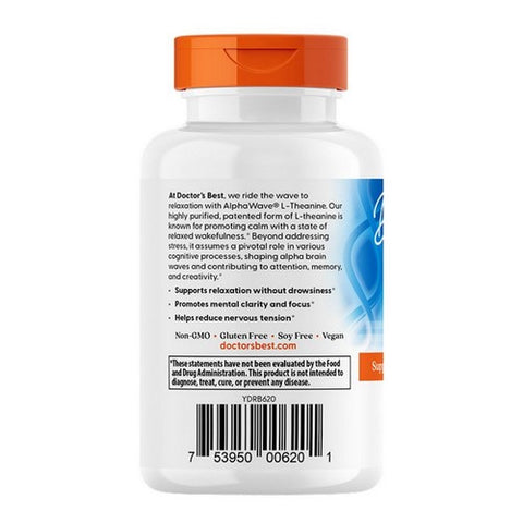 Doctors Best, L-Theanine AlphaWave, 200 Mg, 60 Veg Caps