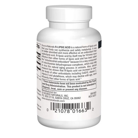 Source Naturals, R-Lipoic Acid, 100 MG, 30 Tabs