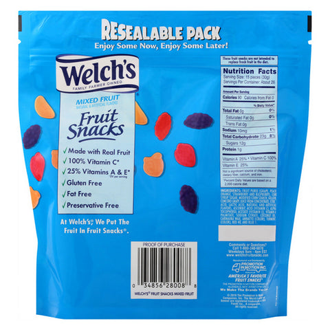 Welch's, Fruit Snacks Mixed Fruit Large Bulk Bag, 28 Oz (Case Of 6)
