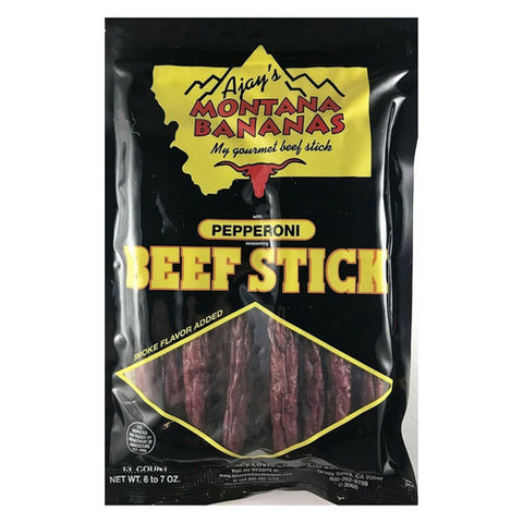 Beef Jerky Pepperoni Sticks 13 Count (Case Of 6) by Ajay's Montana Bananas