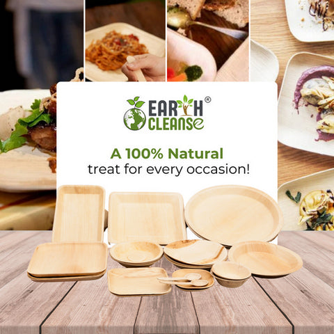 Earth Cleanse, Areca Palm Leaf Square Plates 8-Inch, Pack of 200