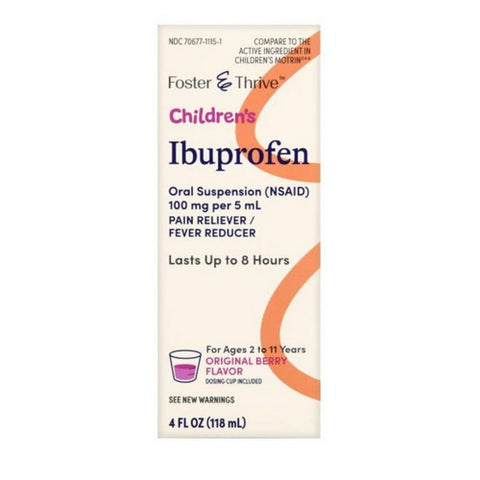 Foster And Thrive, Children's Ibuprofen, 100 Mg, 4 Oz