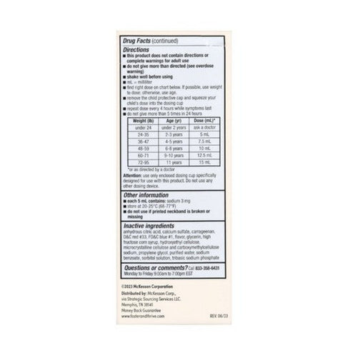 Foster And Thrive, Children'S Pain & Fever Acetaminophen Grape, 4 Oz Foster And Thrive