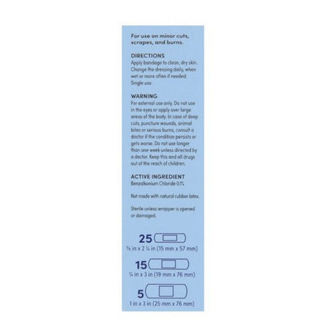Foster And Thrive, Antibacterial Clear Adhesive Bandages Benzalkonium Chloride 0.1% Assorted Sizes, 45 Count Foster And Thrive