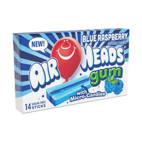 Sugar Free Blue Raspberry Gum 1.85 Oz (Case Of 12) by Airheads