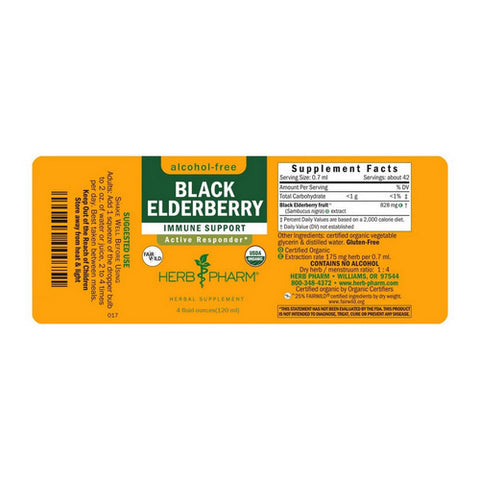 Herb Pharm, Black Elderberry Glycerite, 4 Oz