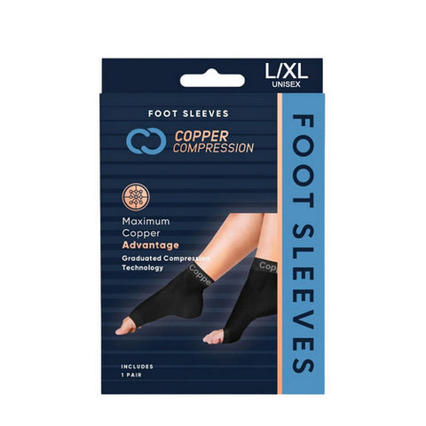 Foot Sleeve Black Large  And X-Large 1 Pair by Copper Compression