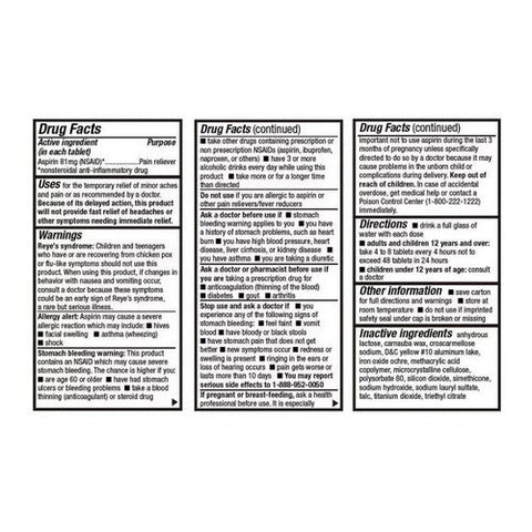 Health A2Z, Aspirin Enteric Coated Tablets, 81 Mg, 50 Count Health A2Z