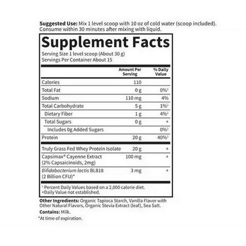 Garden of Life, Sport Grass Fed Whey Plus Weight Management Vanilla, 15.87 Oz