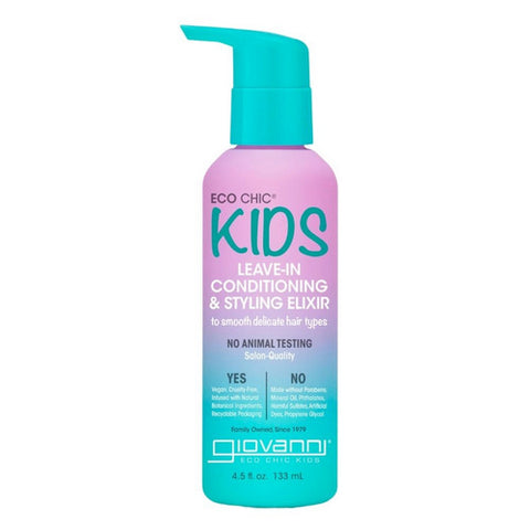 Giovanni Cosmetics, Eco Chic Kids Leave In Conditioning And Styling Elixir, 5 Oz