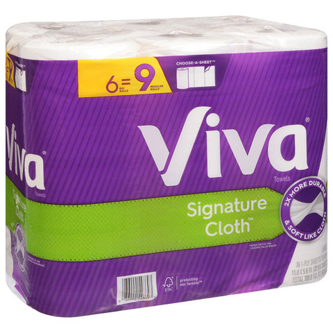 Viva, Signature Cloth 1 Ply Choose A Sheet Big Rolls Towels, 189Sf (Case Of 4)