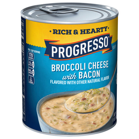 Progresso, Rich And Hearty Broccoli Cheese With Bacon Soup, 18 Oz (Case Of 12)