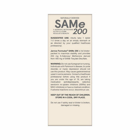 Jarrow Formulas, SAM-e, 200 mg, 60 Tabs